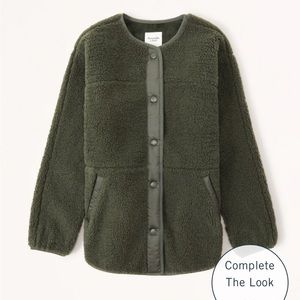 Abercrombie Green Sherpa Coat size small - worn a few times but looks new!
